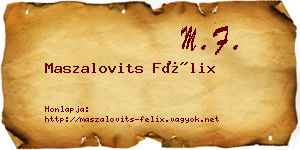 Maszalovits Félix névjegykártya